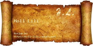 Holl Lili névjegykártya